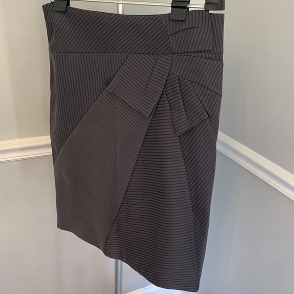 Vintage DS Lab Pinstripe Bias Cut Pencil Skirt Size 8 - Picture 2 of 10